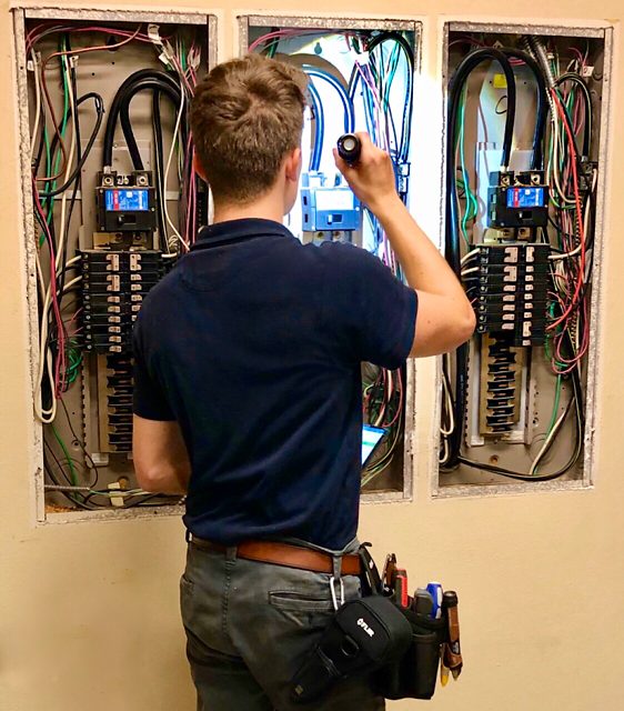 Evaluating paired electrical panels at a commercial property