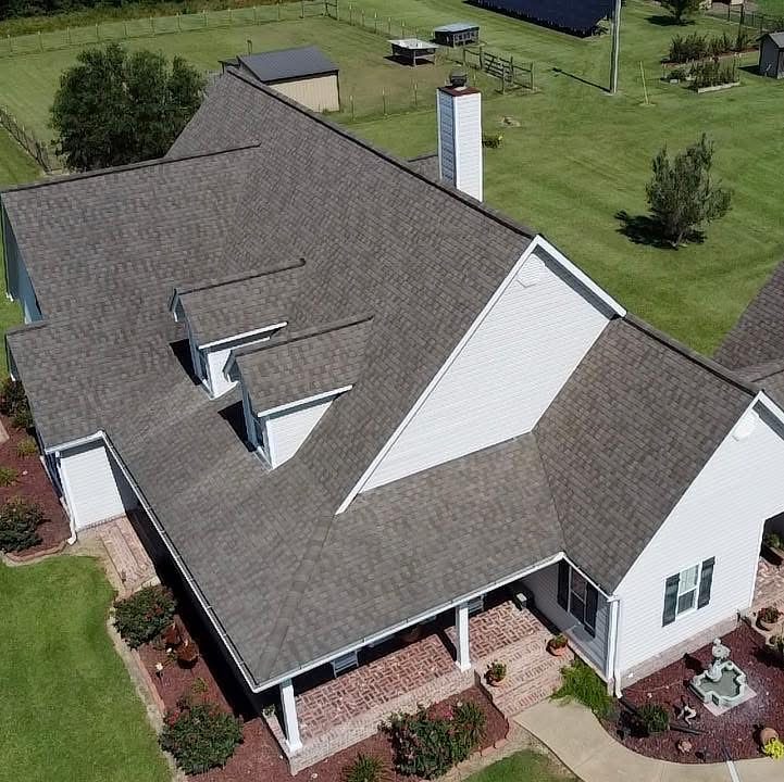 4K drone survey of a shingle roof, its ridges and its penetrations